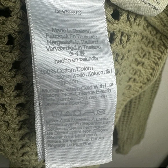 Madewell Oversize‎ Open Stitch Fisherman Pullover Sweater Heather Seedling NEW - Picture 8 of 8